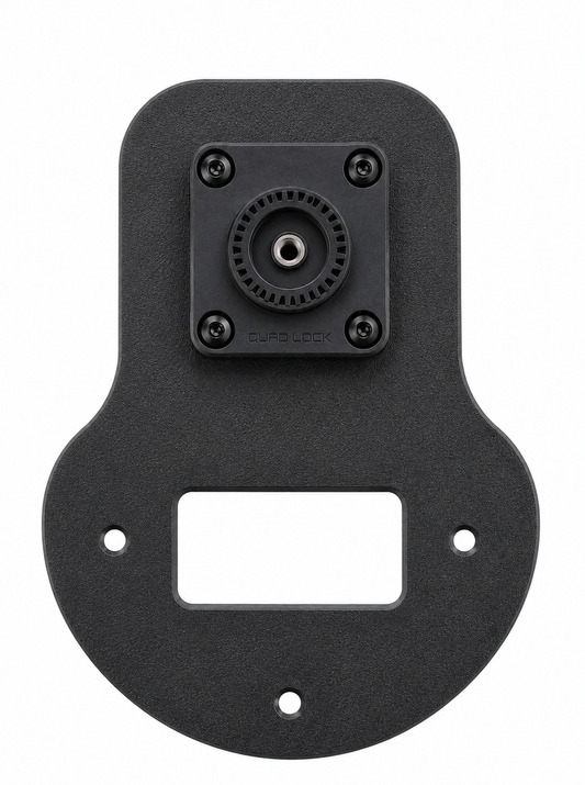 Adaptador Quad Lock para CFMoto 450MT, pieza impresa vista frontal