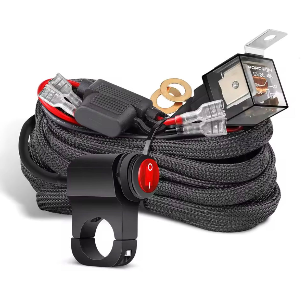 Cableado con interruptor y relé para barra LED 12V/24V 120W